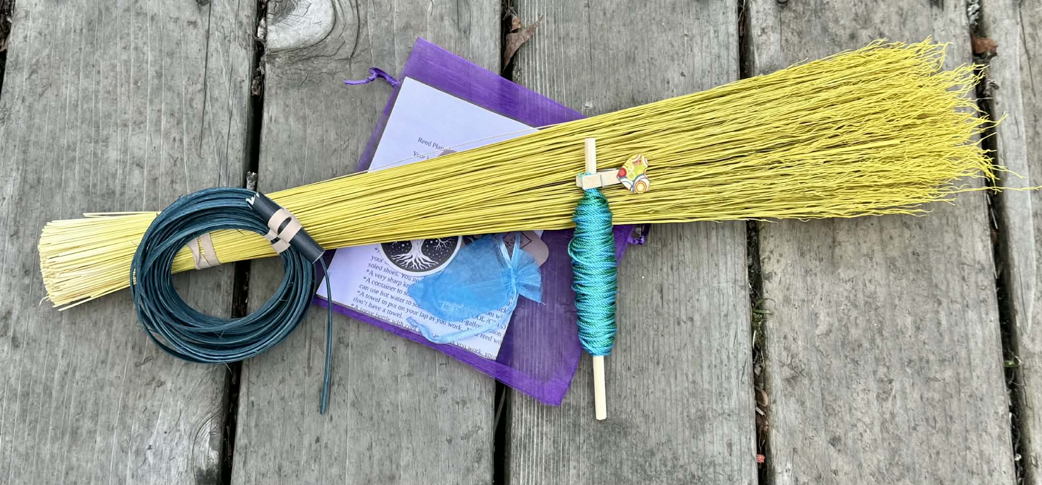 Broom Making 201 - Presence - Reed Plaited Handle Turkey Wing Whisk