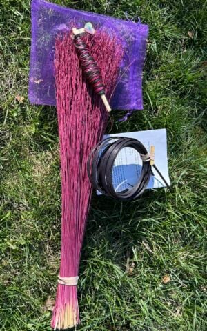 Broom Making 201 - Bouganvilla - Reed Plaited Handle Turkey Wing Whisk